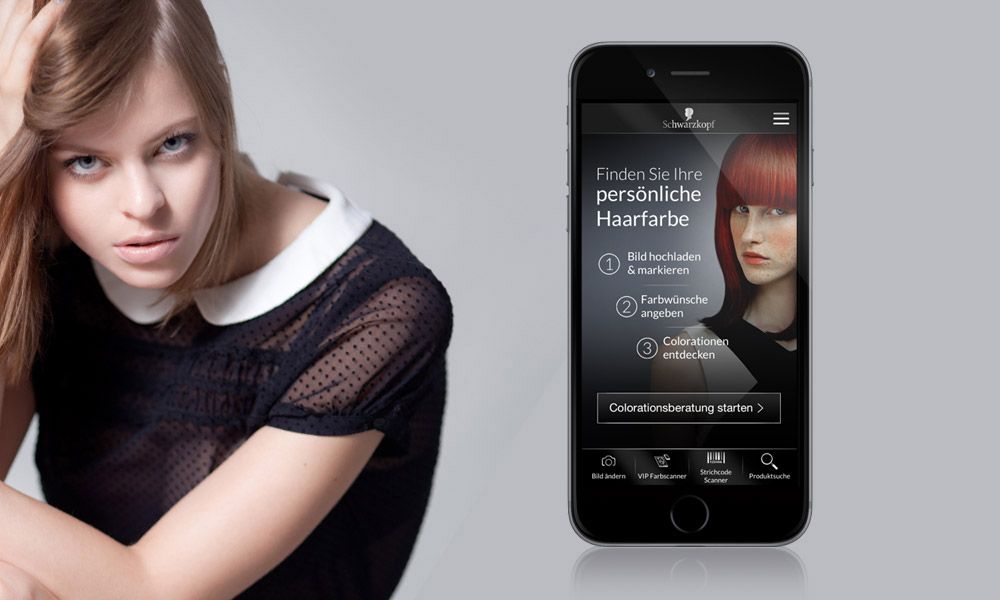 Startscreen der Schwarzkopf-Coloration-Beratung auf dem iPhone
